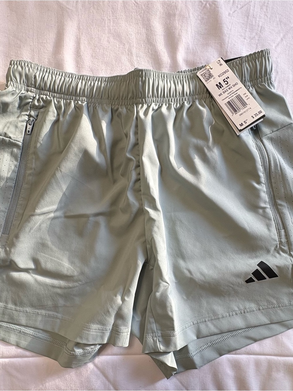 Men's Adidas WORKOUT ESSENTIALS WOVEN SHORTS-Medium Short Wonder Sage 5” inseam